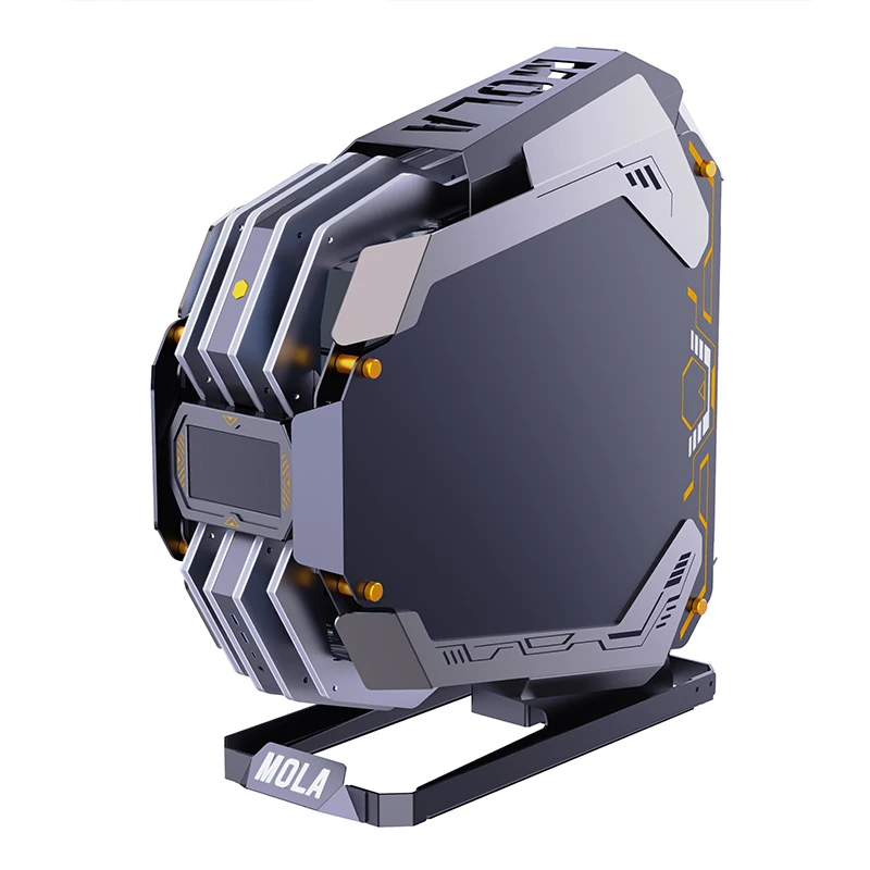 Lovingcool High-End-Unterstützung für 360-Grad-Aio-Wasserkühler, Computergehäuse, EATX ATX, Voll-LED-DIY-Gaming-PC-Gehäuse mit zentralem Steuerbildschirm Ansicht 4