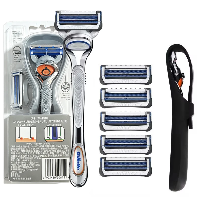 Gillette SkinGuard Manual Razor 2 Nano Thin Blades Skin Guard Comb Lubrication Strips For Sensitive Acne Skin Beginner Shaver