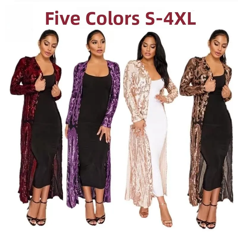 

Сексуальное длинное платье с бисером 2023, модный прозрачный открытый кардиган Dr, корейская юбка с животным узором f для женщин