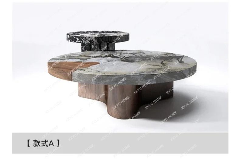 

Marble coffee table light luxury walnut creative living room home advanced new