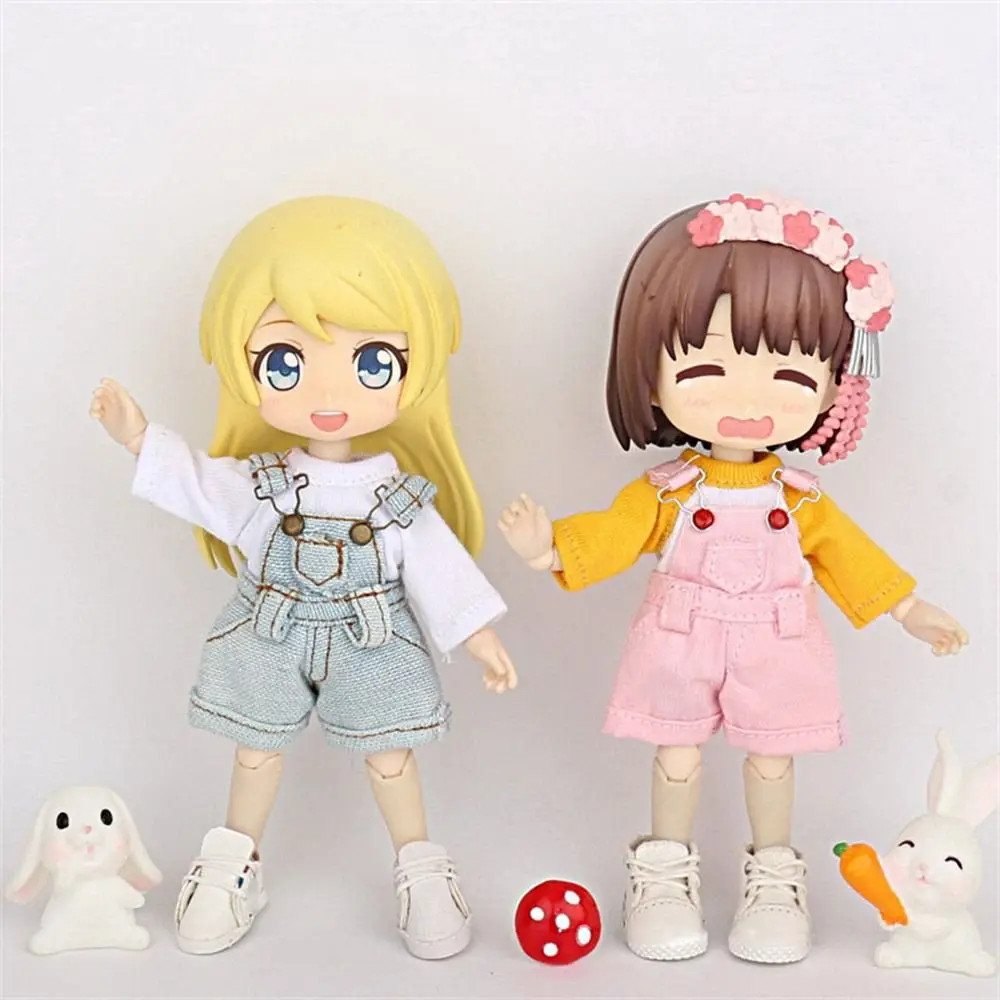 Moda manga comprida camiseta 10 estilos casual wear boneca cor básica camiseta topos brinquedos de presente para 1/11 ob11 bonecas/1/12 bonecas bjd