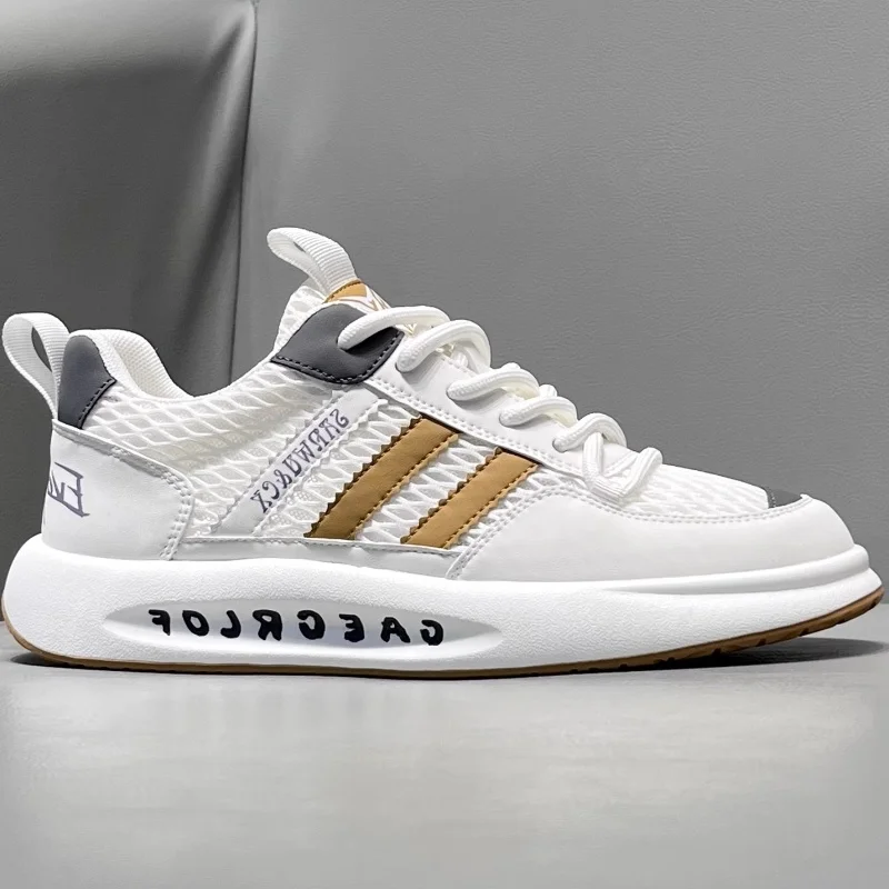 

Мужские белые массивные кроссовки осень 2024, дышащий минималистичный дизайн, приятный для студентов и популярный в Instagram