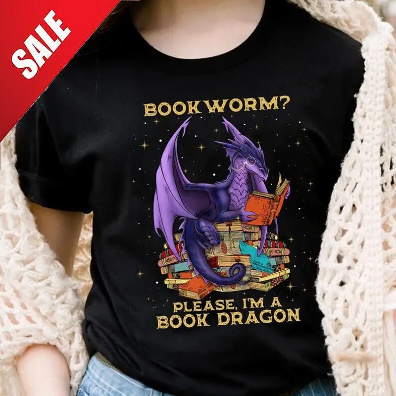 

Футболка Dragon Book Bookworm Reading Lover S 5XL