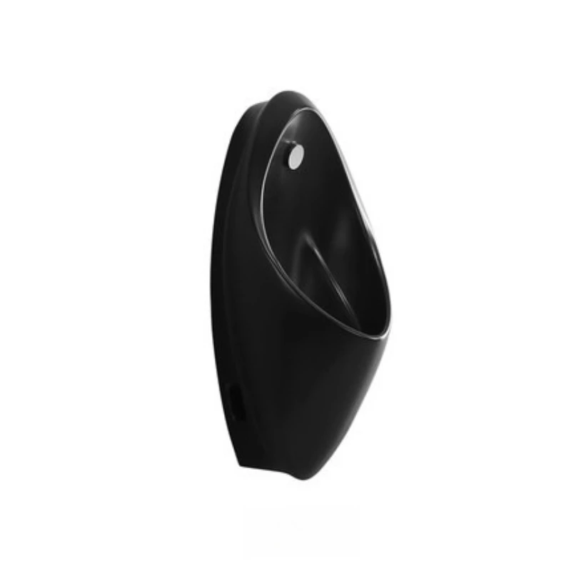

Wall Mounted Urinal Fashion Black Adult Men Wall Mounted Home Hand Press Induction Urinal