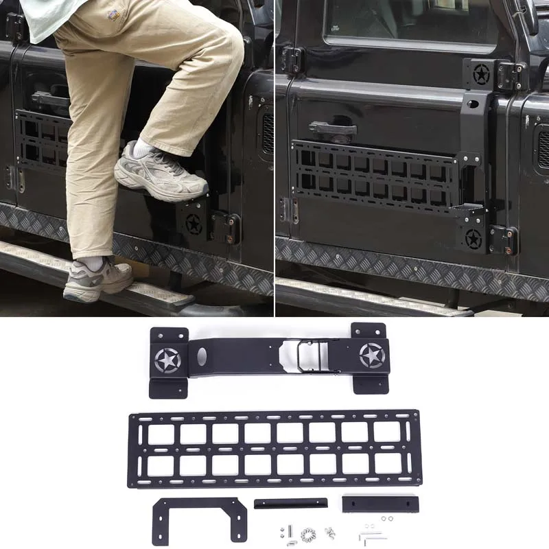 

For Land Rover Defender 2004-2018 Car Co-pilot Door Upper Roof Pedal Body Side MOLLE Panel Step Bracket Rack Accessories