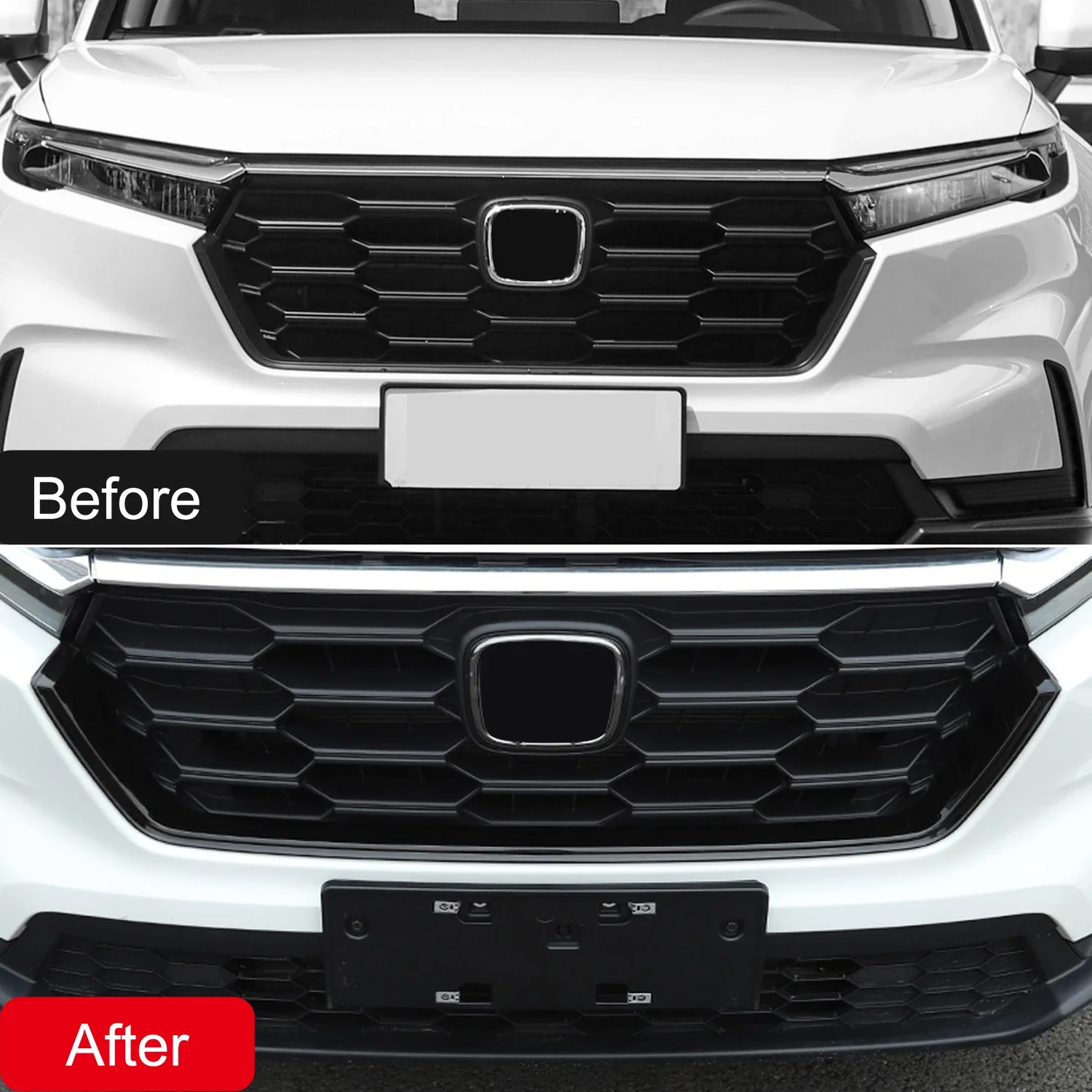 For Honda CRV 2023-2024 Front Grille Lower Decorative Strip of Middle Body Kit Chromium Styling Accessories Auto Parts Tuning