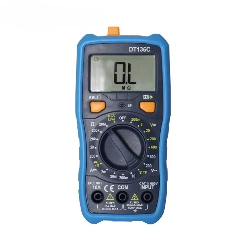 TOOL Multimeter With Temperature Test Function DT136C Universal With NCV And Flashlight, Neutral And Live Wire Identification