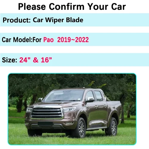 Imagen 2 del producto Para GWM Poer Great Wall Pao P Series Cannon Ute Ruman Sucan 2019 2020 2021 2022 arandelas limpiaparabrisas accesorios de coche