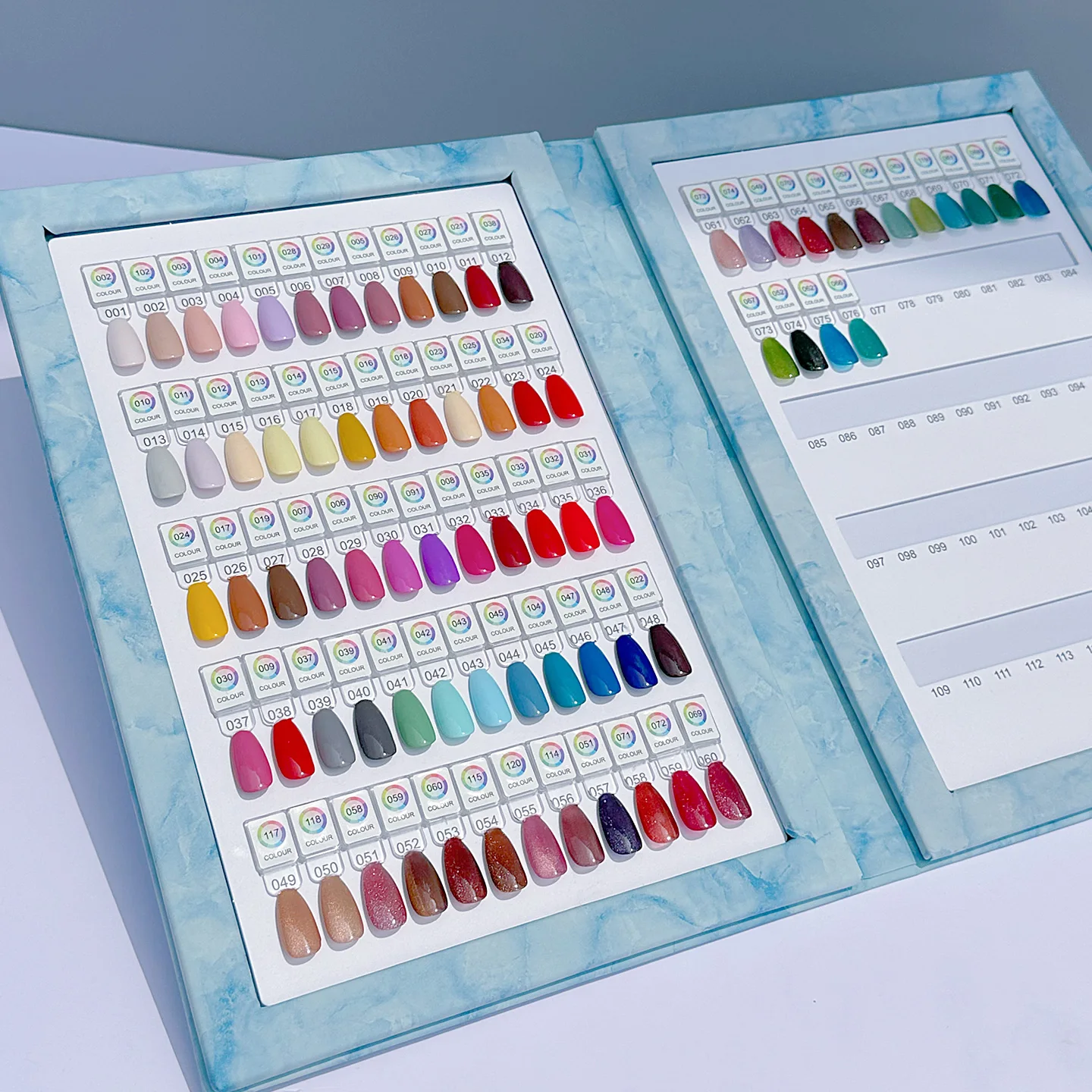 

120 Colors Nail Color Plate Nail Art Magnetic Nail Tips Showing Display Book Comparison Color Card Nail Oil Glue Proofing Tools