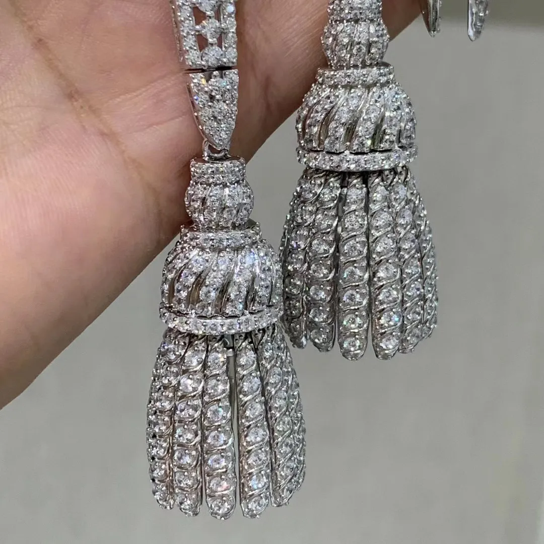 بروش شرابات على شكل فيونكة كبيرة لاستنساخ اللوفر الإمبراطورة يوجني نابوليون 925 من الفضة الإسترليني مع جوهرة الزركون الفاخرة