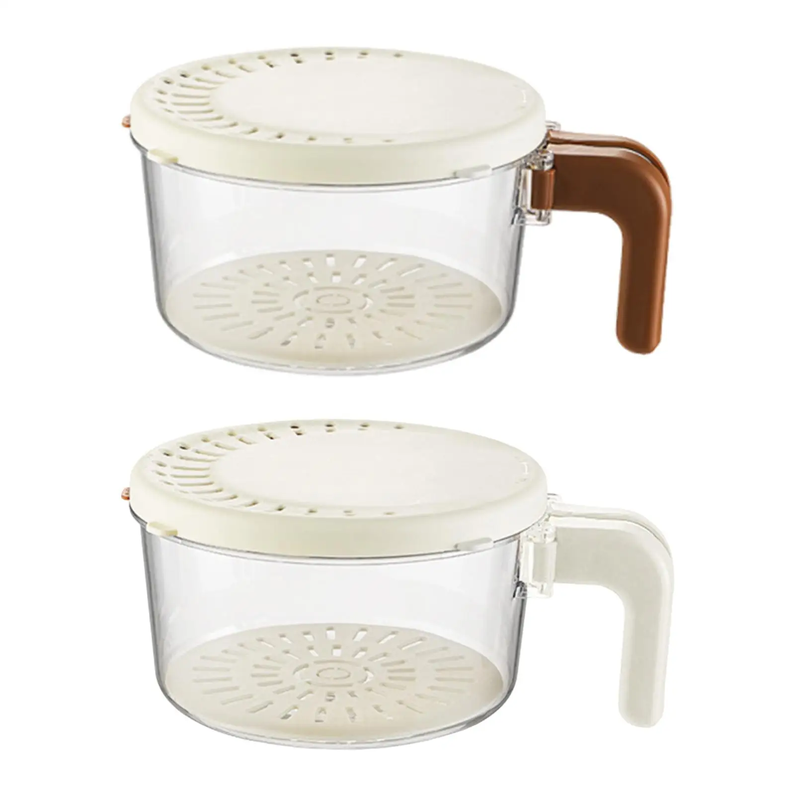 Draining Basket, Fruit Drain Bowl Container Fridge Storage Container with Handle for Grapes Cherry