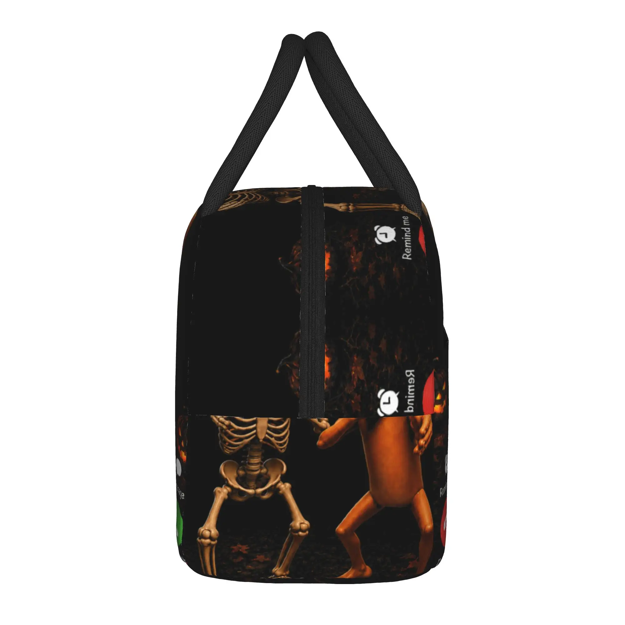 Tung Tung Sahur Skeleton Halloween is Calling Viral Dance Lunch Bag For Girls Print Lunch Box Office Cooler Bag Tote Food Bags
