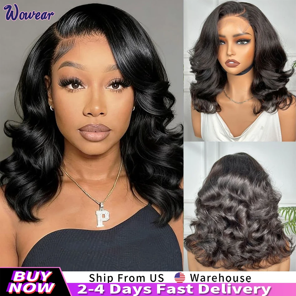 

Парик Bob Body Wave из натуральных волос, 13x6 HD Lace Frontal, бразильский парик с прозрачным кружевом 4x4, короткий парик Bob для женщин, натуральный короткий парик Bob.