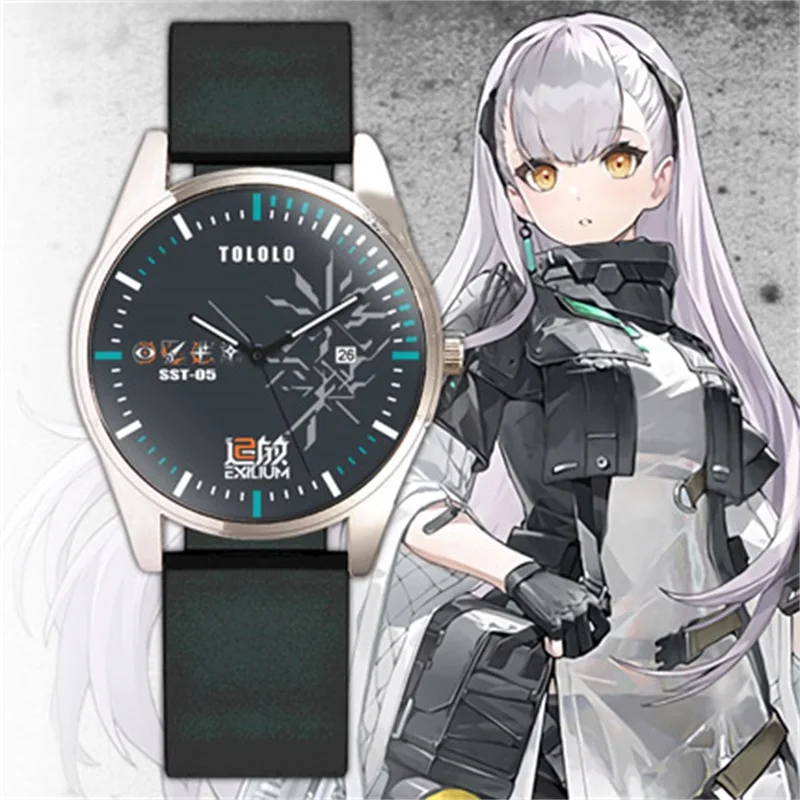 Anime Girls Frontline OTs-14 95 AK-Alfa QBZ-191 Men Women Quartz Electronic Wristwatch Cosplay Student Cartoon Watch Xmas Gift