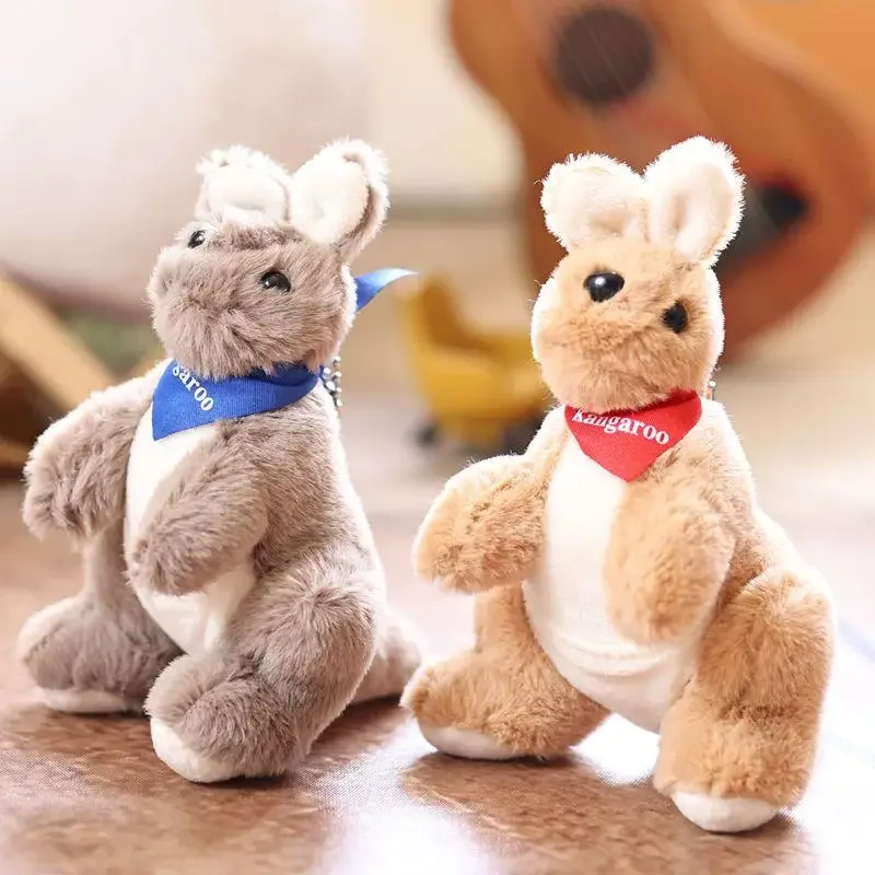 Simpatico cartone animato canguro portachiavi in peluche bambola di peluche portachiavi bella borsa ciondolo zaino appeso decorazione regali