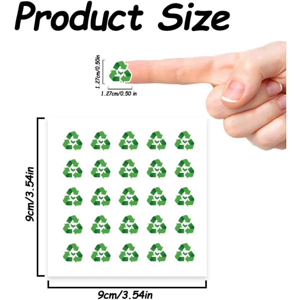 500Pcs Self-Adhesive Planner Stickers Recycle Stickers Green Recycling Stickers Decals for Planner Calendar Scrapbook Crafting