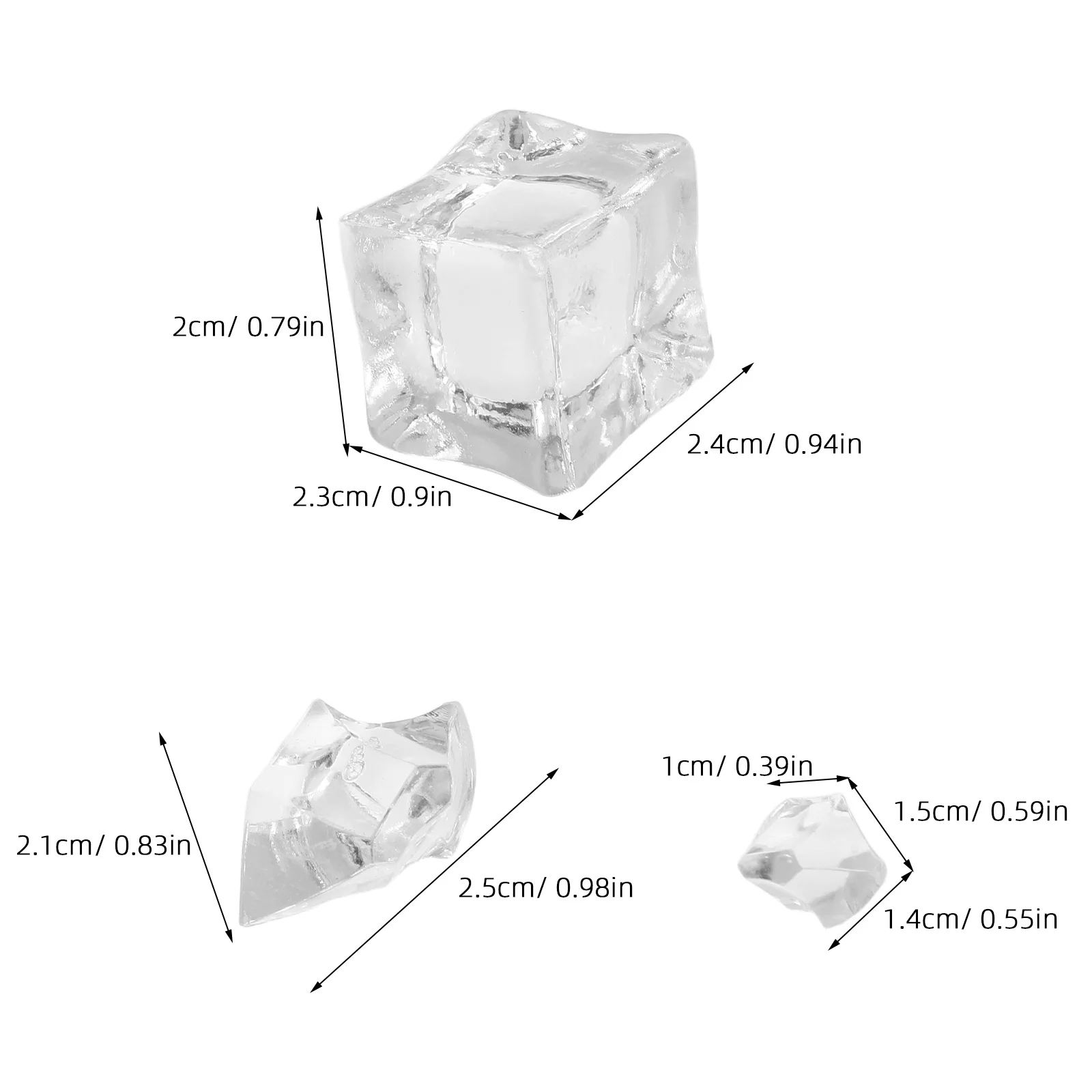 310 Stück klare Acryl-Edelsteine, realistisches Crushed Ice für Hochzeit, Tischstreuer, Bar, Display, Foto-Requisiten, Getränke-Styling, dekorativ