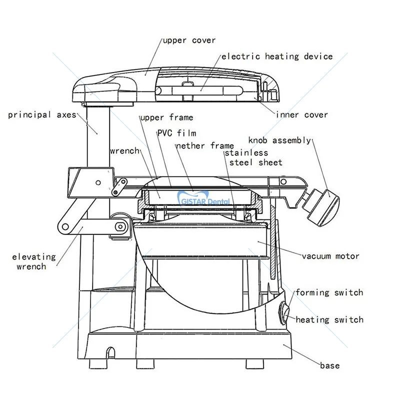Dental Lab Orthodontic Laminator Vacuum Forme  Dental Lab Equipment Machine Oral Material Making Tool - view 6