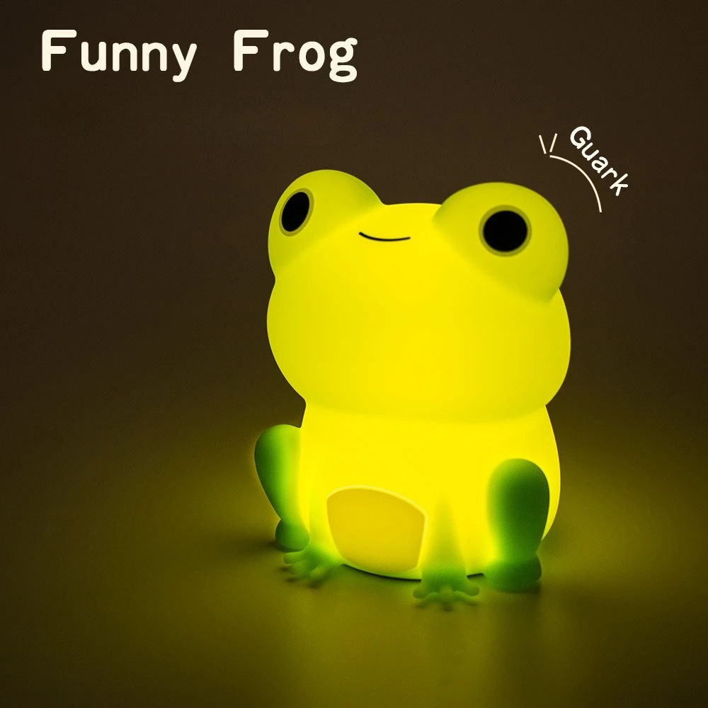 

Frog Silicone Lamp USB Charging Multi-mode Dimming Timed Night Light Light Room Children's Gift LED Sleeping Companion Pat Light