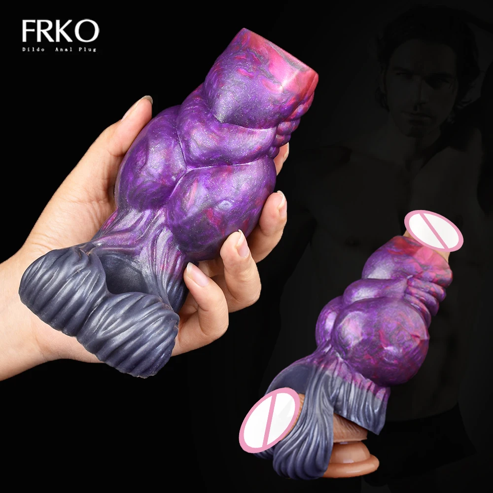 

FRKO Big Dog Knot Penis Silicone Sleeve Hollow Dildo Cock Ring for Men Dick Enlargement Extender Stretcher Sex Toys Couples 18+