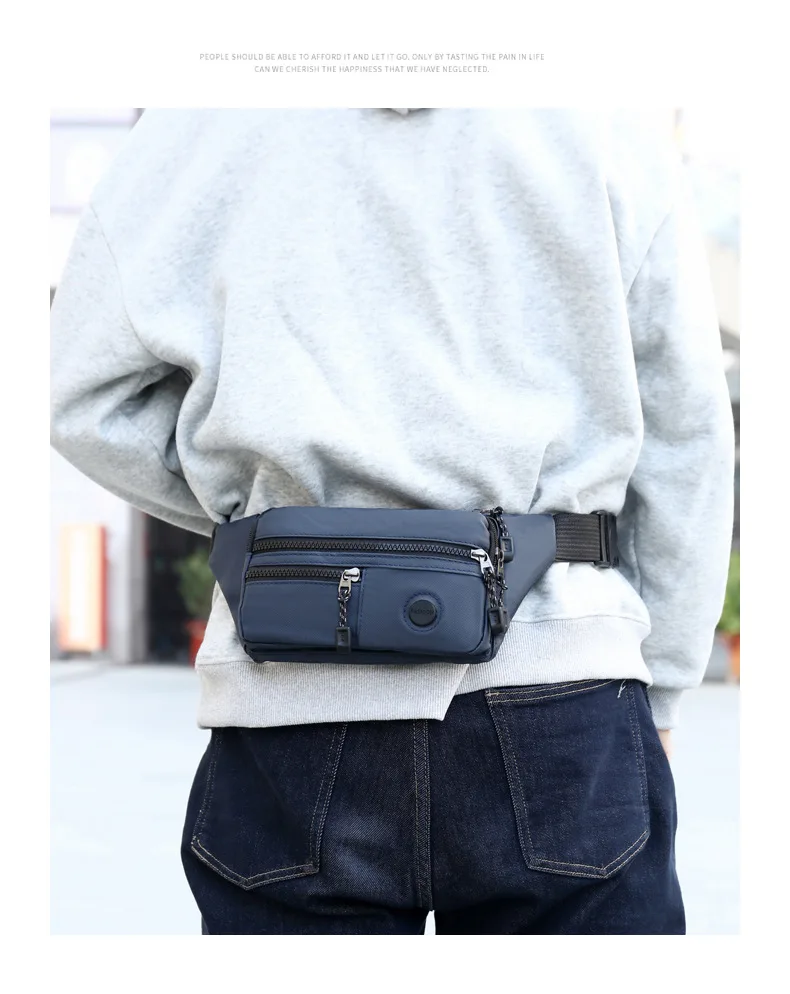 

Cross-body anti water waist bag men and women simple sports shoulder large capacity mobile phone storage chest bag