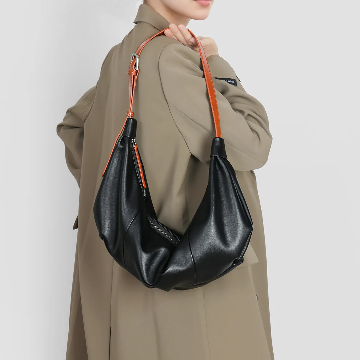 

Genuine Leather Women's Shoulder Hobo Bag - Unique Slouchy Tote Casual Crossbody Purse for Work and Outings