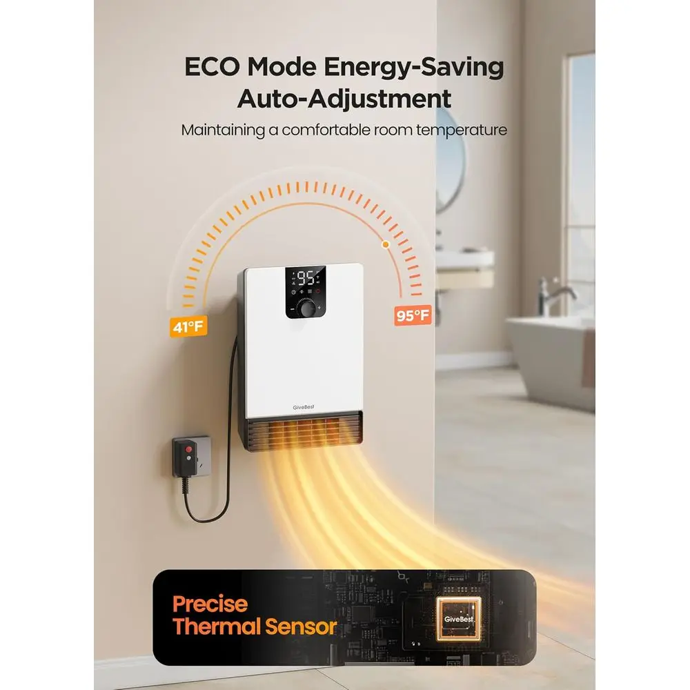 Heater installed in bathroom space