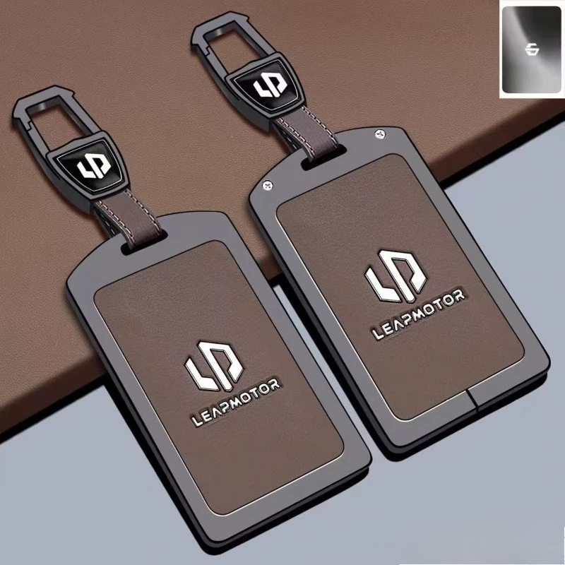 Zinc Alloy Car Key Case Cover Shell Protector Fob Holder for Leapmotor D19 2026 NFC Card Key Accessories Keychain