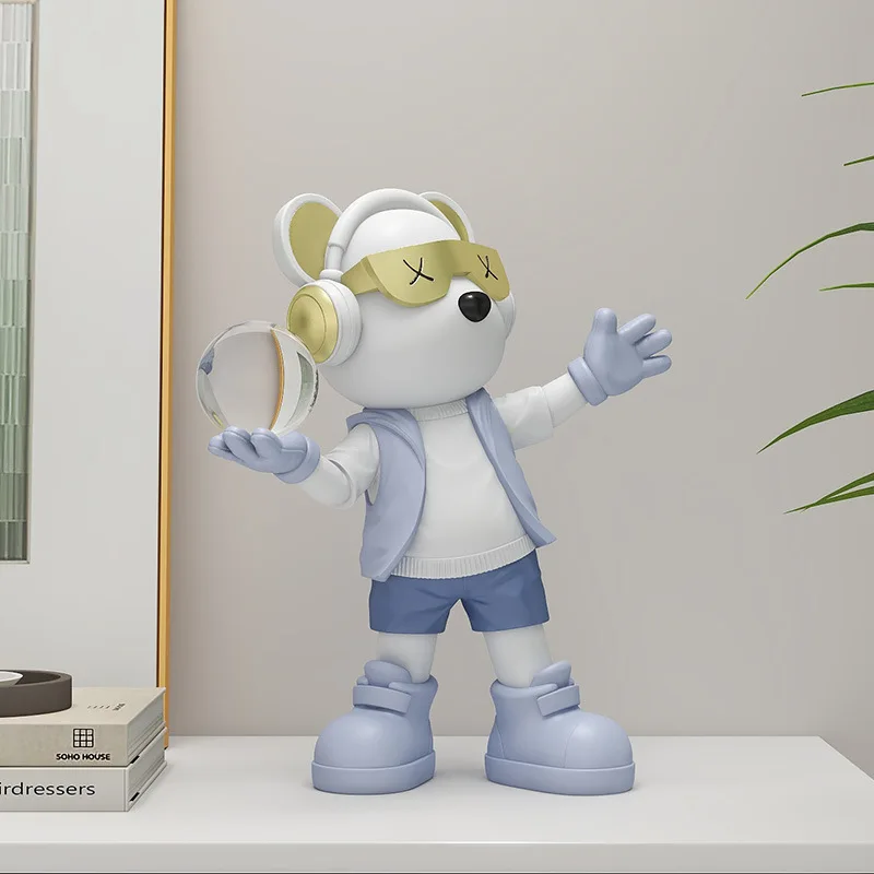 Creative Resin Astronaut Image Light Luxury Listening to Music Cool Bear Astronaut Decoration Image Desktop Home Decoration