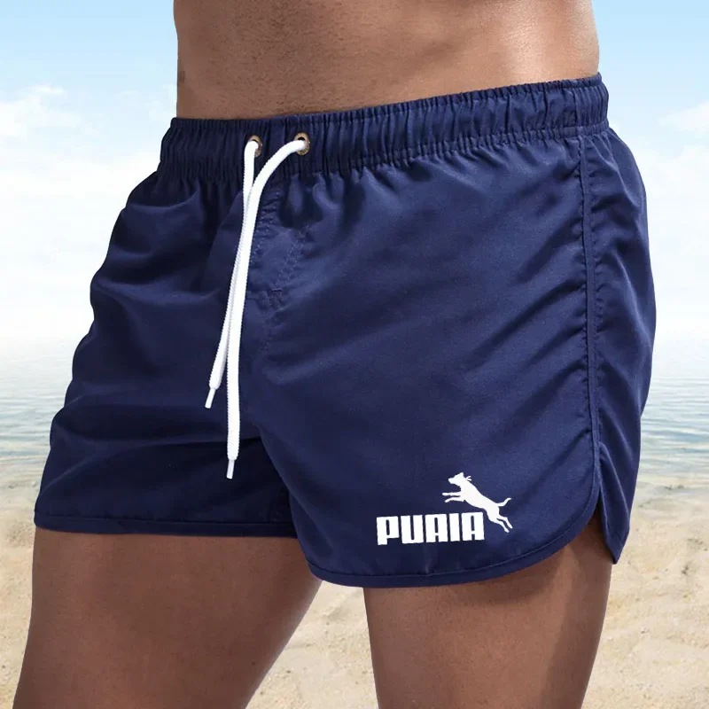 PUAIA Men\'s Shorts Summer Swimwear Men Swimsuit Swimming Trunks Boxer Short Sexy Beach Shorts Surf Board Men\'s Clothing Pants