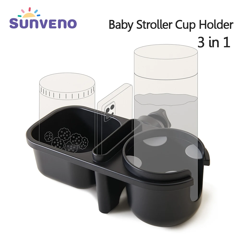 Sunveno 3in1 Multifunctional Baby Stroller Cup Holder with Phone/Snack Holder Universal Bottle Holder Stroller Accessories