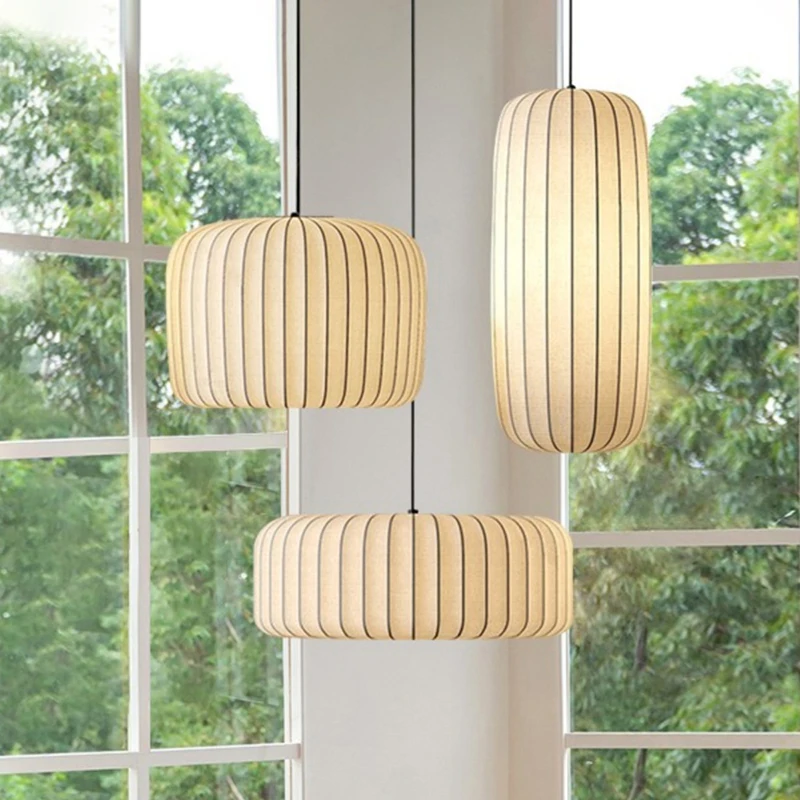

Modern Japanese Wabi Sabi Silk E27 Chandelier Nordic Home Decor Designer Lamp Living Dining Room Bedroom B&B Loft Pendant Lights
