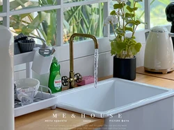 Muebles de casa de muñecas en miniatura bjd ob11, Mini modelo de cocina, fregadero de bricolaje, lavabo, grifo, 1/6