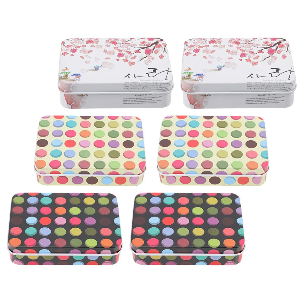 6 stuks metalen opbergdozen met deksels koekjesblikken voor thee snoepkaarten organisator decoratieve blikken containers lege metalen blikken