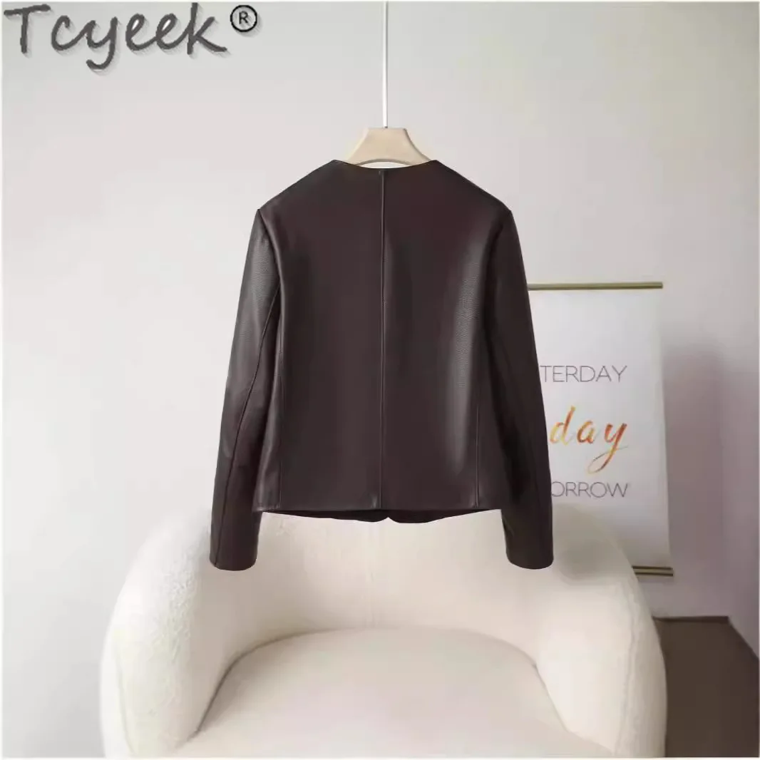 Tcyeek Real Leather Jacket Women Spring Autumn Clothes Goatskin Coat Women's Leather Jackets New in Outerwear Jaqueta De Couro