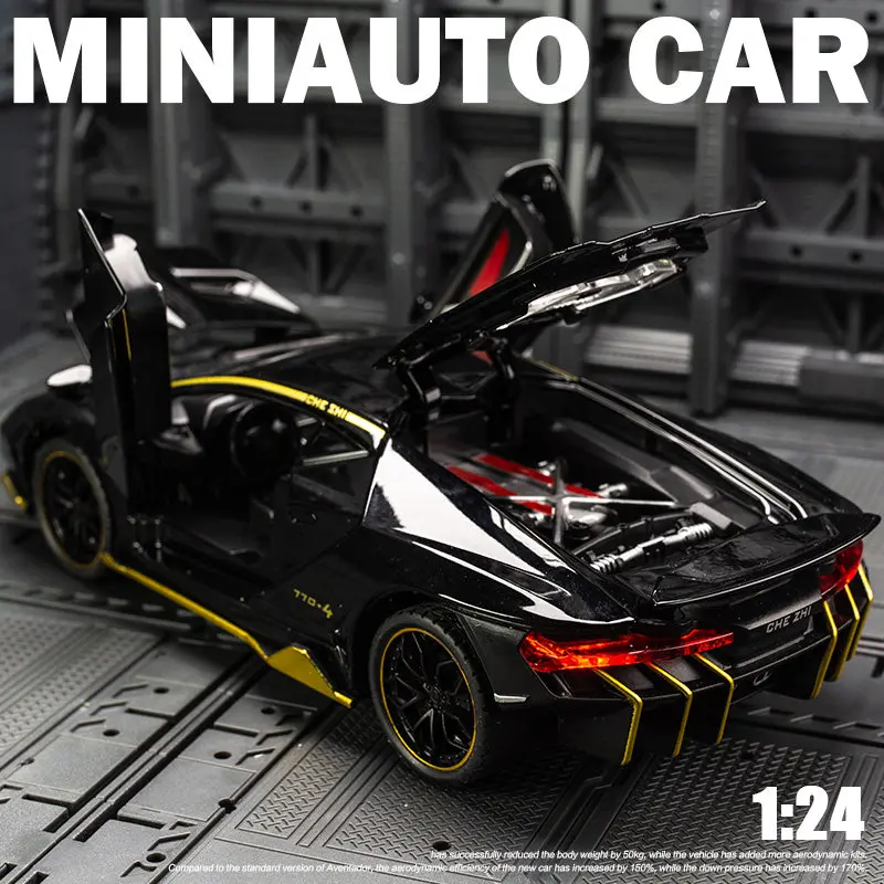 

Модель спортивного автомобиля 1:24 LP770-4, литая под давлением, из металлического сплава, со звуком и светом, с функцией отката назад, коллекционная, детская игрушка, подарок
