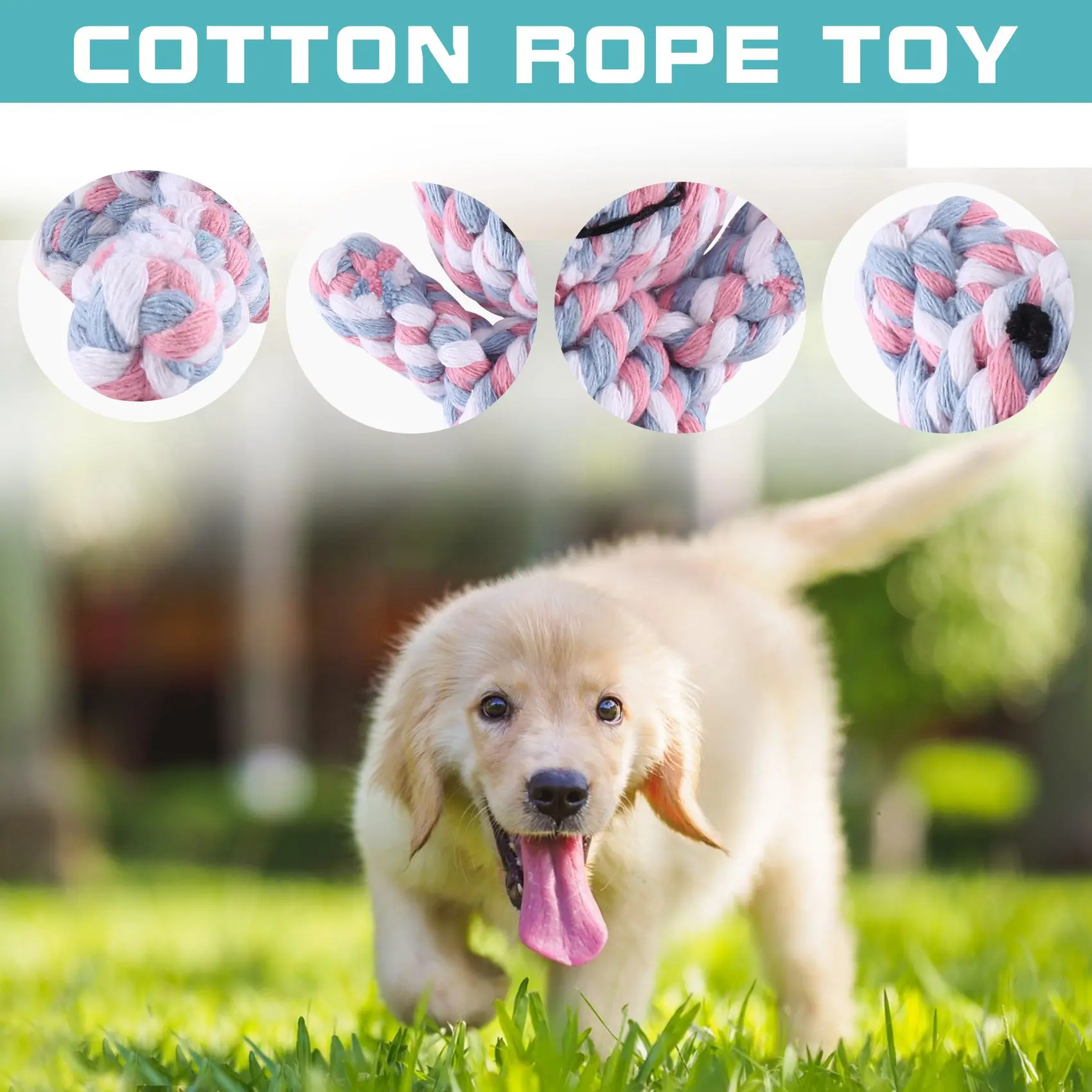 T84C populaire mâcher noeud jouet ours résistant fort chiot chien animal de compagnie remorqueur guerre jouer coton corde