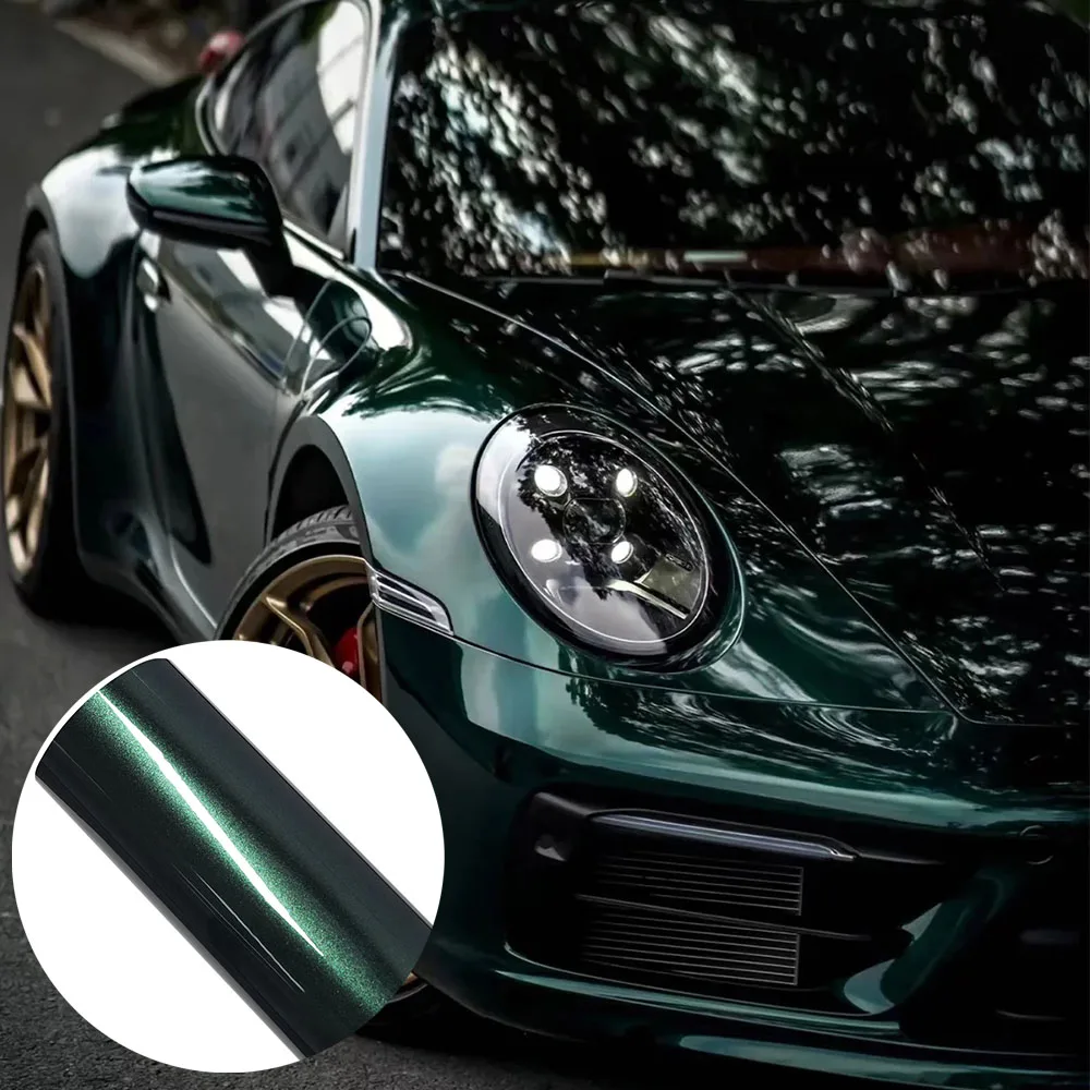 Dark Green Metallic Paint Car Wrap Vinyl Film Air Bubble Free PVC Color Changing Decal Self Adhesive Sticker For Car Motorcycle