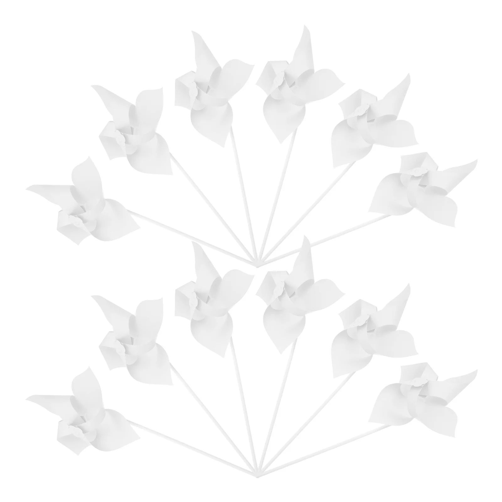 Moulins à vent pour peinture à la main, 12 pièces, papier blanc, artisanat pour enfants, décoration de jardin en plein air, activités d'été, Graffiti amusant