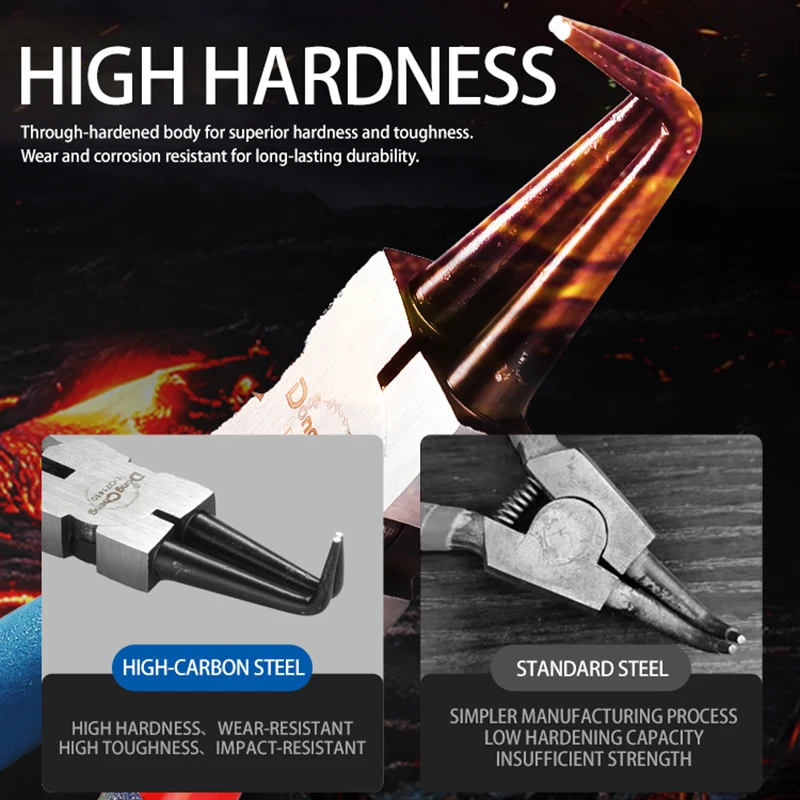 5 بوصة بحلقة إحكام كماشة الداخلية الخارجية حلقة الربيع كماشة لإزالة وتثبيت حلقات قفل المفاجئة المستديرة أدوات يدوية #2