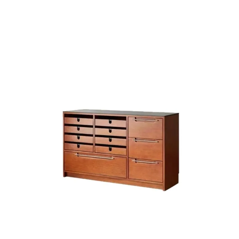 Vintage Massivholz-Sideboard mit Laminat-Oberfläche für Kleine Wohnzimmer, Küchen, Tee-Aufbewahrung und Präsentation im Eigenheim
