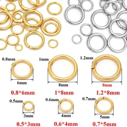 4mm 5mm 6mm 7mm 8mm Gold Stainless Steel Jump Rings Open Split Ring Connectors for DIY Jewelry Making Supplies Wholesale Items