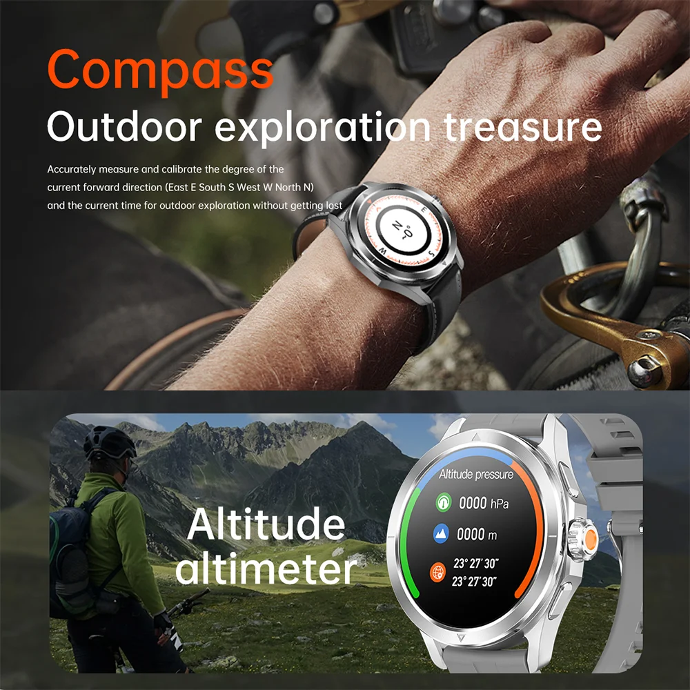 Nuevo para Xiaomi S4 Ultra NFC reloj inteligente hombres AMOLED deportes al aire libre GPS brújula ritmo cardíaco impermeable Bluetooth llamada relojes inteligentes