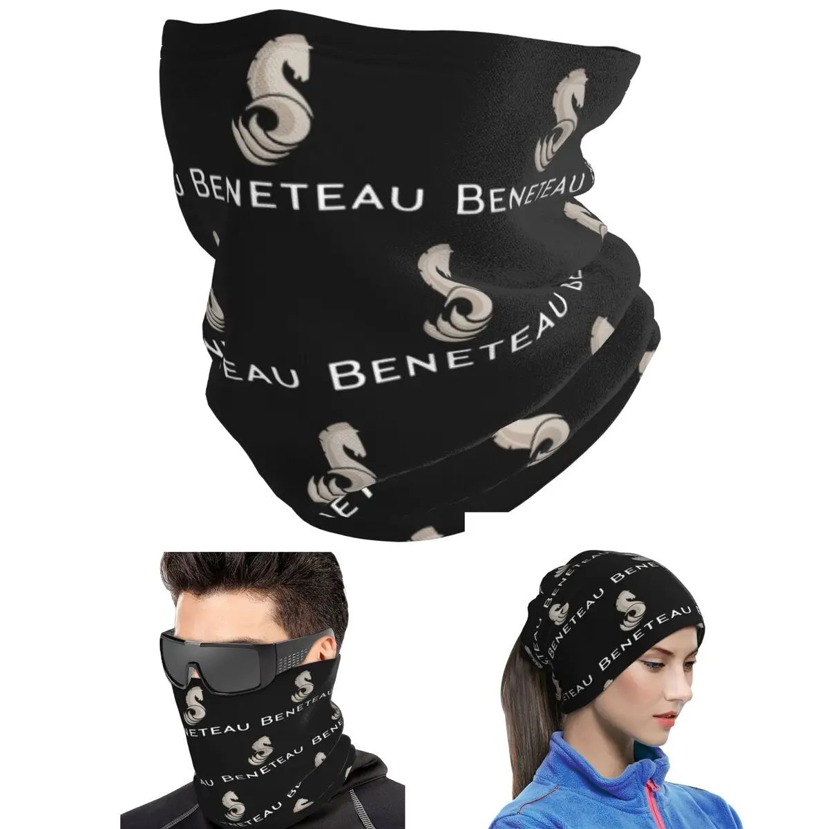 Beneteau Sailboat Logo Bandana Neck Cover Printed Wrap Scarf Running Headwear Unisex Adult Washable