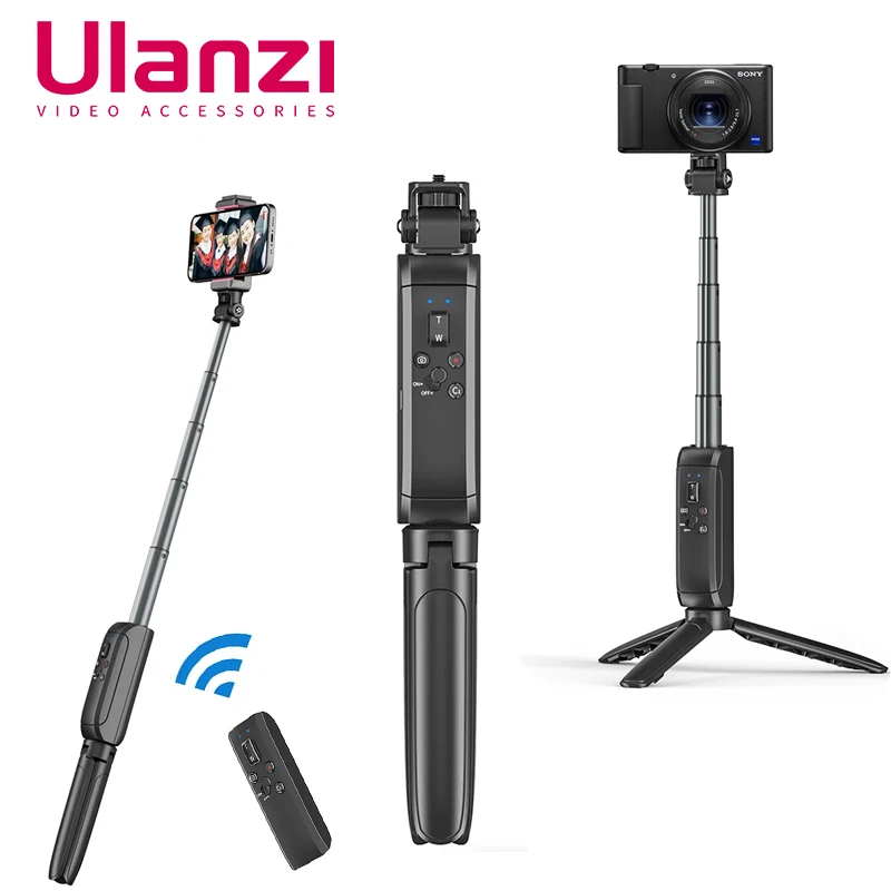 Ulanzi MT-40 Bluetooth Selfie Stick Extend 1/4'' Tripod Monopod for SONY Canon DSLR Camera Smartphone Wireless Remote Control