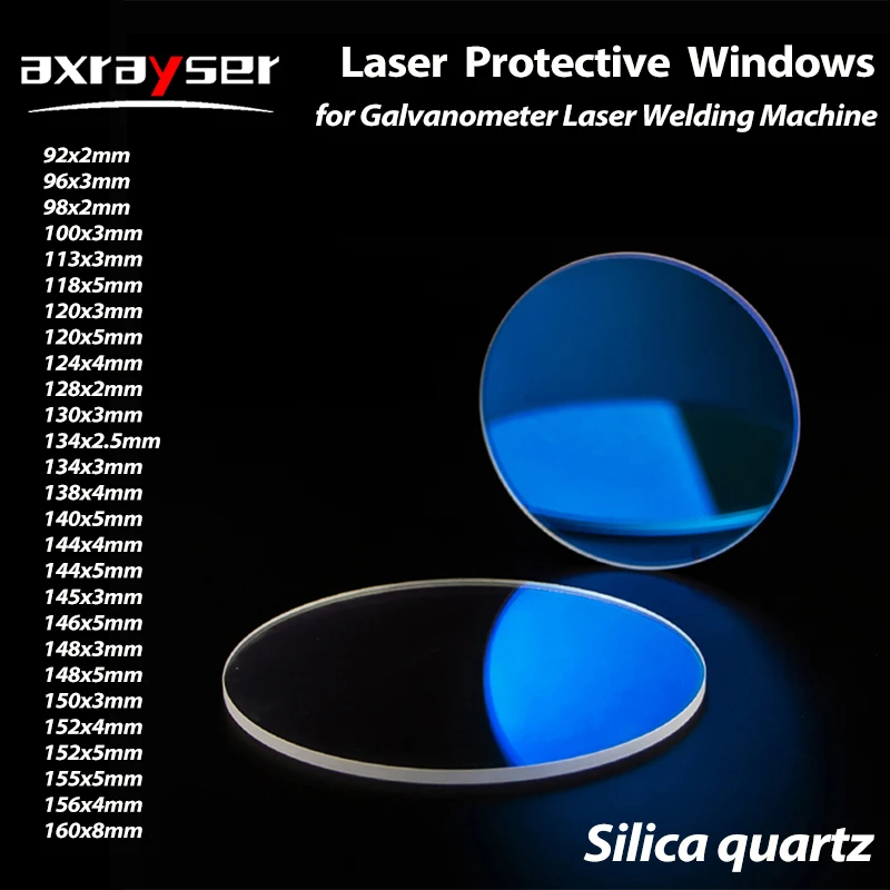 

Silica Quartz Laser Protective Lens 93x3 113x3 146x5 150x3 Galvanometer Scanners Protective Windows Galvanometer Laser Welding