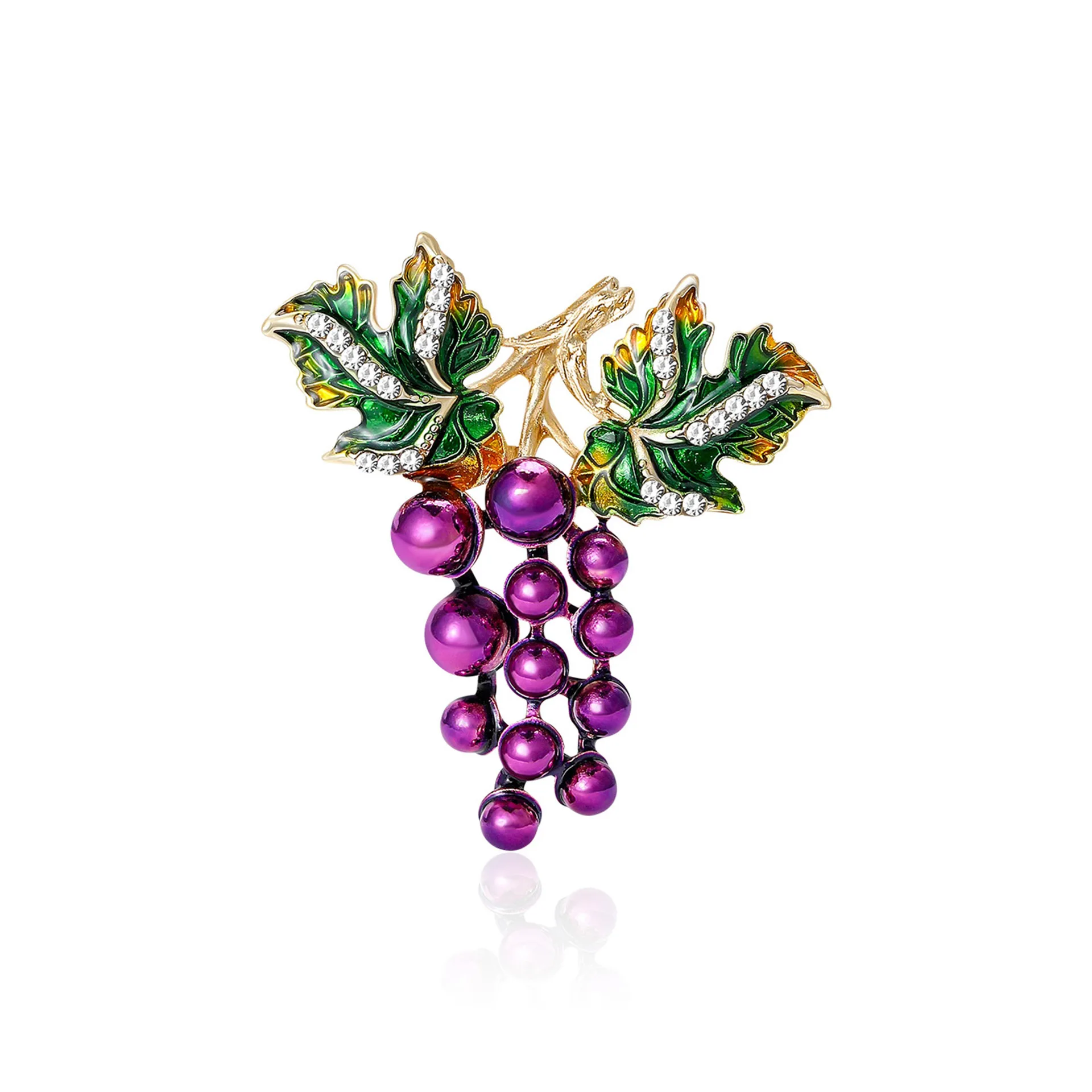 

Fashionable Enamel Purple Grape Brooch, Women's Clothing, Oil-dripping Fruit Lapel Pin, Wedding Party Event, Daily Jewelry Gift