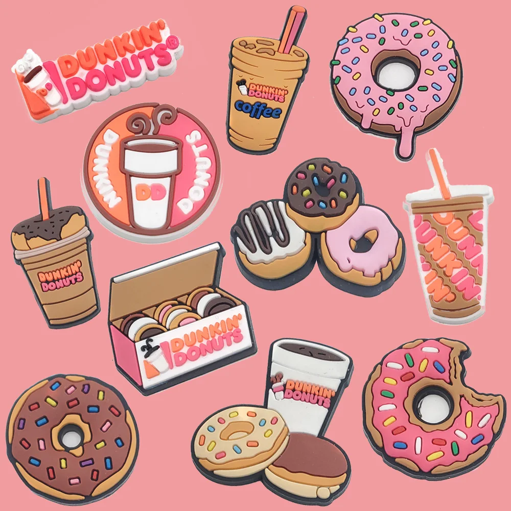 Hot 11 Stuks/set Schoen Gesp Decoratie Dunkin Donuts Koffie Bedels Sandalen Accessoires Tuin Voor Jongens Meisjes Geschenken