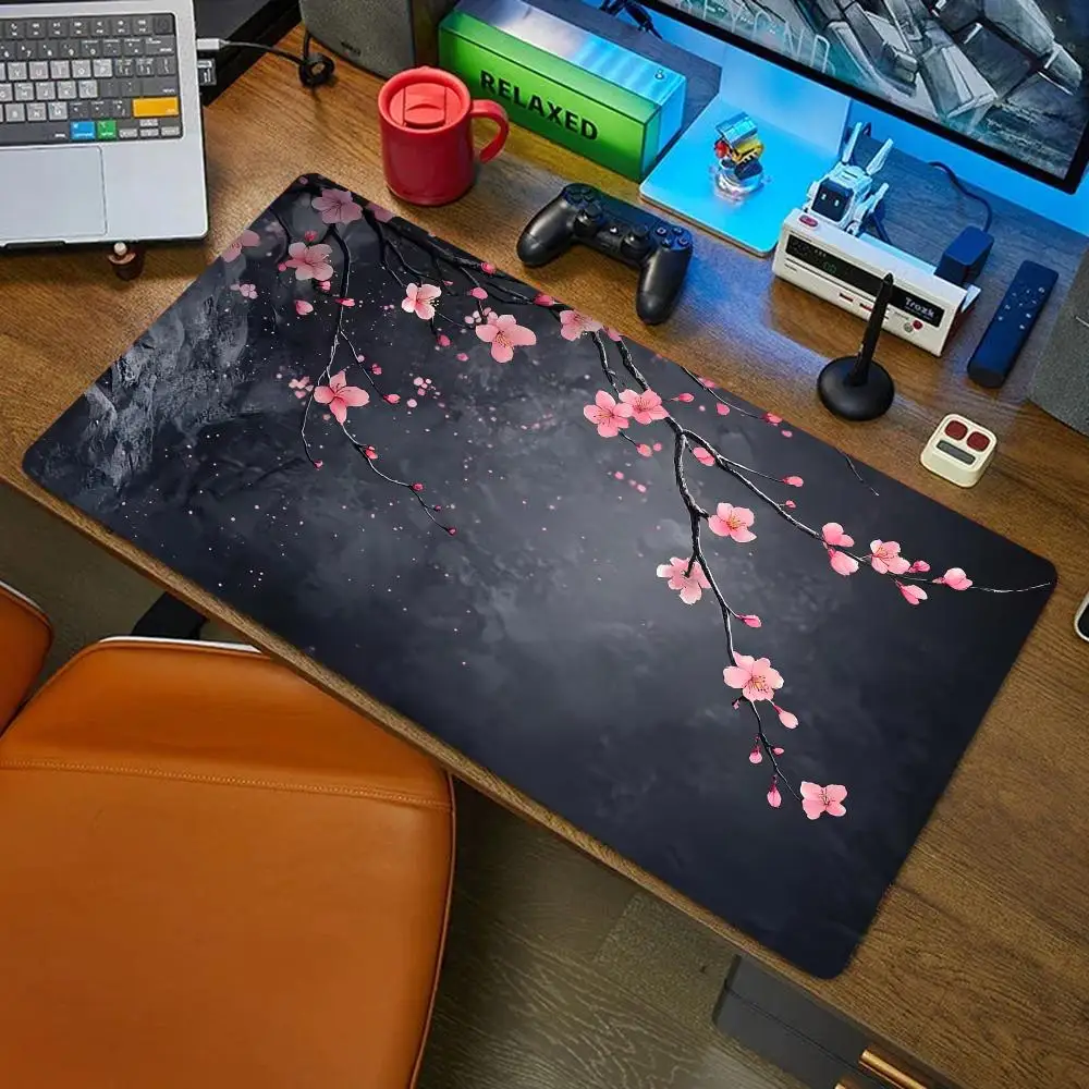 The New Cherry Blossoms Pattern Mouse Pad Mousepad Large Abstract Mouse Pad Gaming Deskmat With Lockedge Office Non-slip Carpet