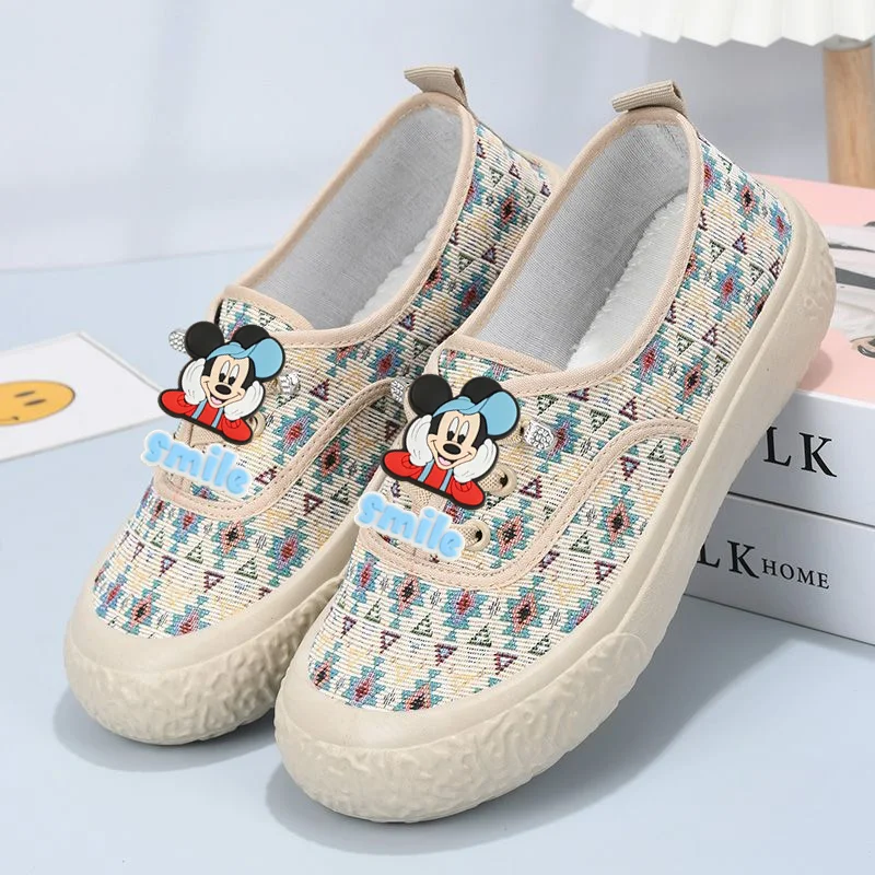 

Новые парусиновые туфли с Микки Маусом, женская модная легкая дышащая повседневная обувь Disney, износостойкие кроссовки на платформе